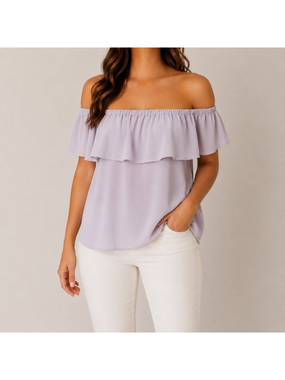 Wilfred by Aritzia Light Purple Silk Off Shoulder Blouse - Small